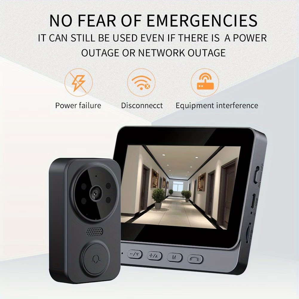 Home Cinema Wireless - Schermo IPS da 4,3'' Videocitofono Wireless